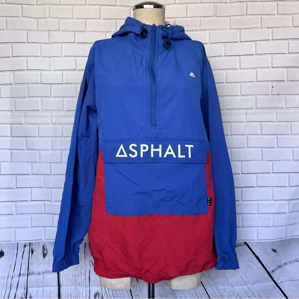 Asphalt Yacht Club AYC 1/4 Zip Pullover Rain Jacket M Windbreaker Skateboarding